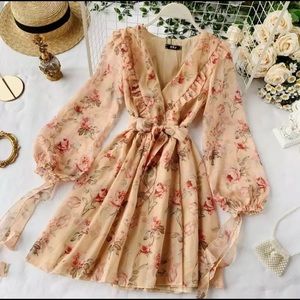 Floral Deep V Summer Dress